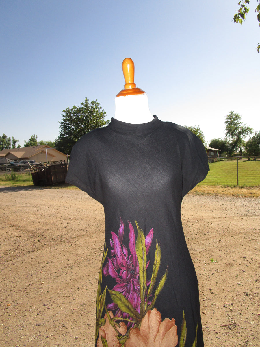 carole little maxi dress 80s Floral 'Carole Little' Maxi Dress – EarthWindandVintage