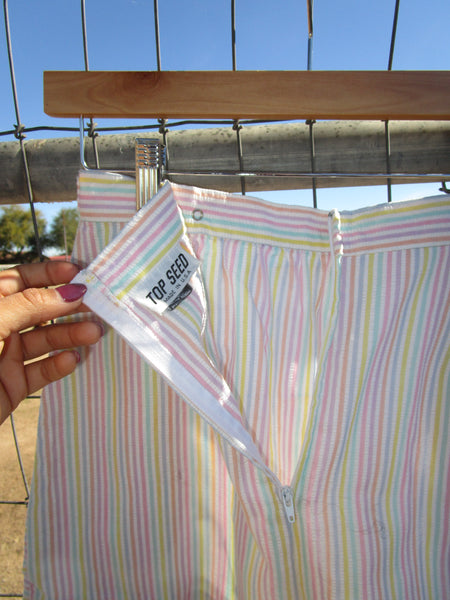 70s-80s “Top Speed” Pastel Colorful Mini Skirt