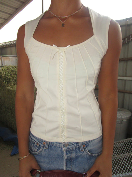 90s-2000s Ivory “New York & Co” Stretch Top