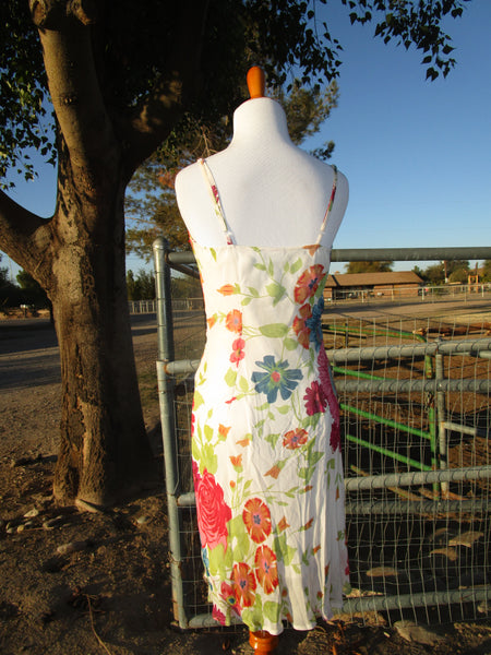 90s “Newport News” Floral Sequin Midi Dress