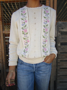 80s Floral Kint Sweater