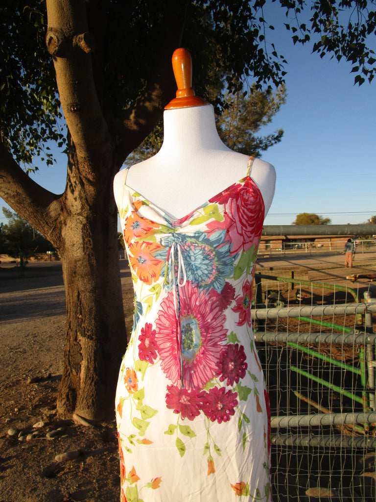 90s “Newport News” Floral Sequin Midi Dress – EarthWindandVintage