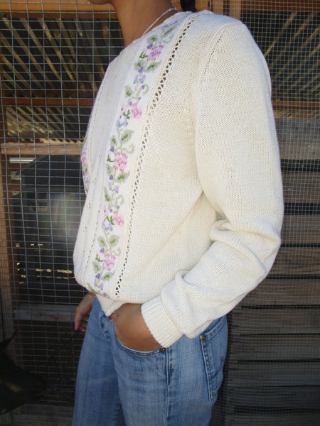 80s Floral Kint Sweater