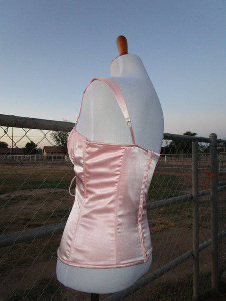 90s ‘Charlotte Russe’ Pink Satin Corset Top.