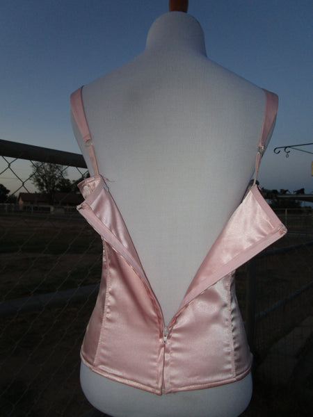 90s ‘Charlotte Russe’ Pink Satin Corset Top.