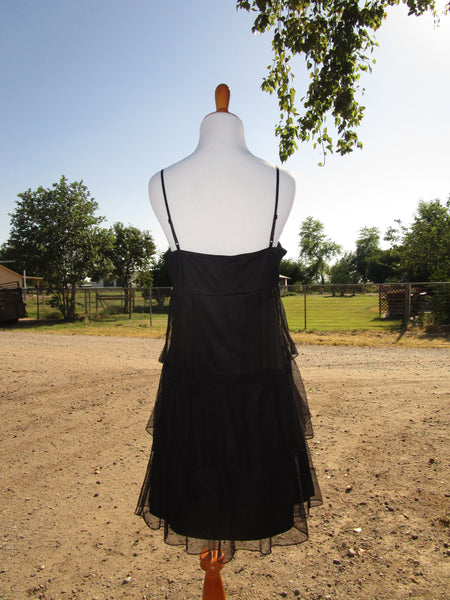 90s Black Mesh Ruffle ‘Rampage’ Dress.