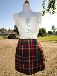 90s Plaid Mini Skirt