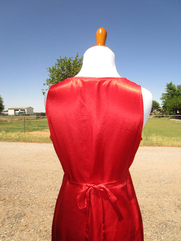 1990s Cherry Red Satin Mini Dress