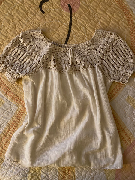 60s-70s Crochet Blouse.